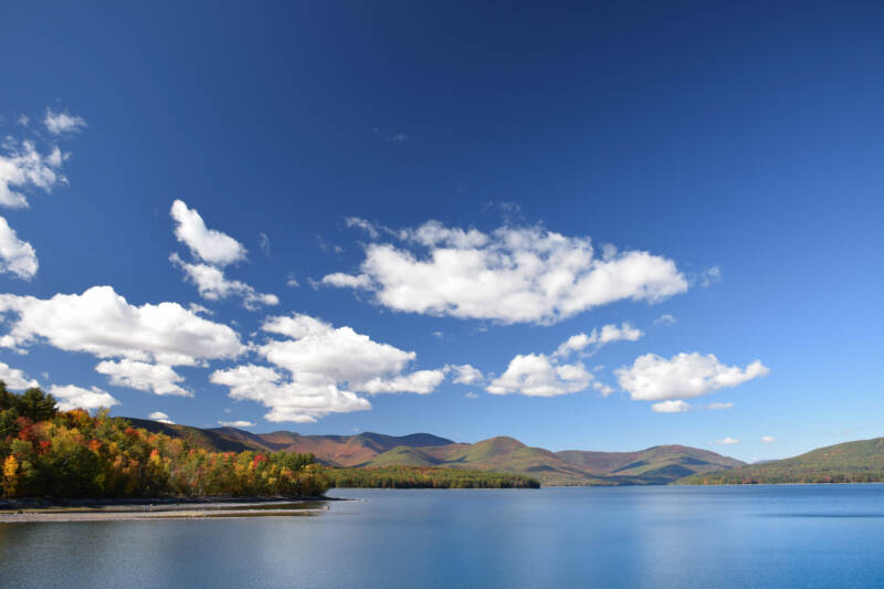 Man-made water reservoir in Upstate New York