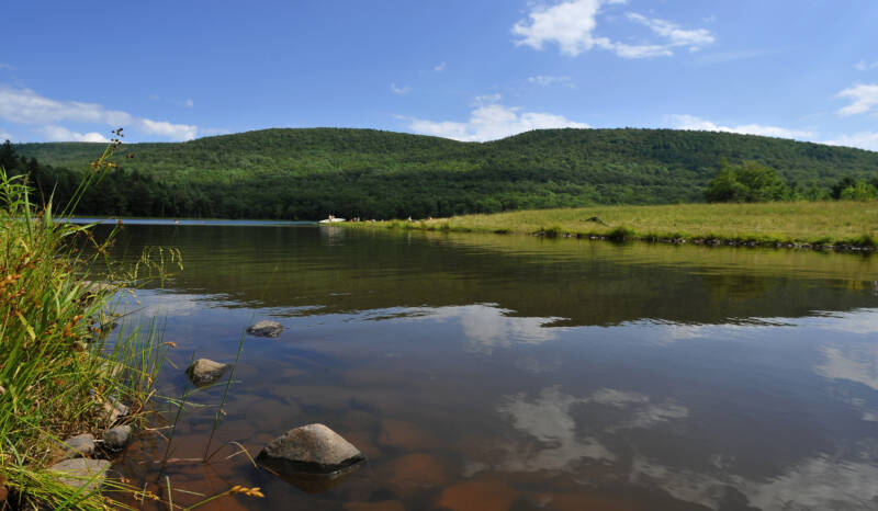 Natural pond in the mountains